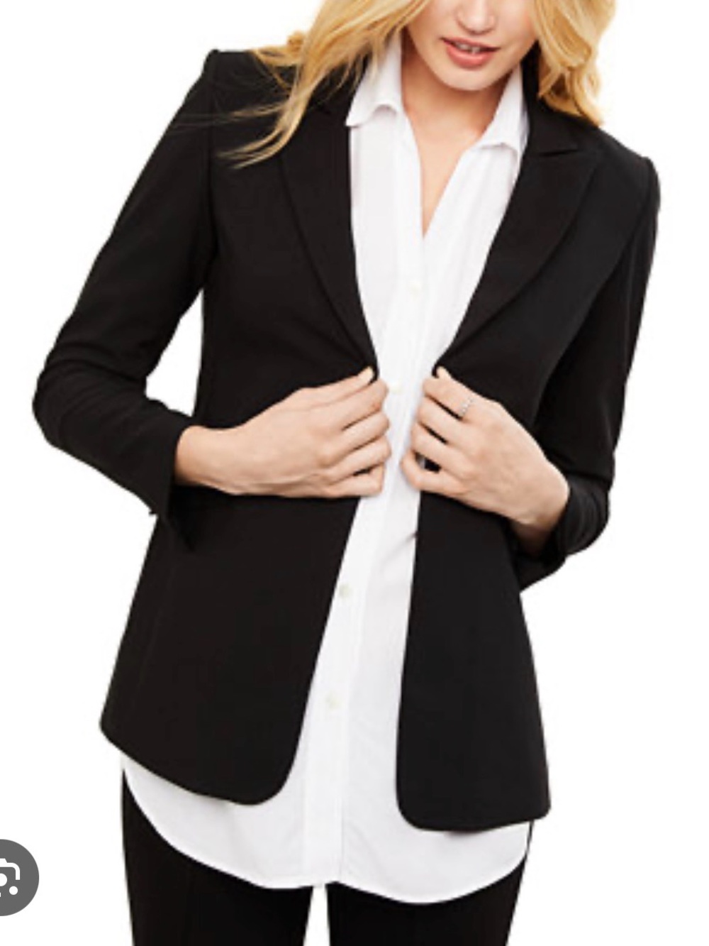 Isabella Oliver Button Front Bi-stretch Suiting Maternity Blazer